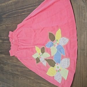 Mini Boden Floral Embroidered Cotton Dress Size 5-6